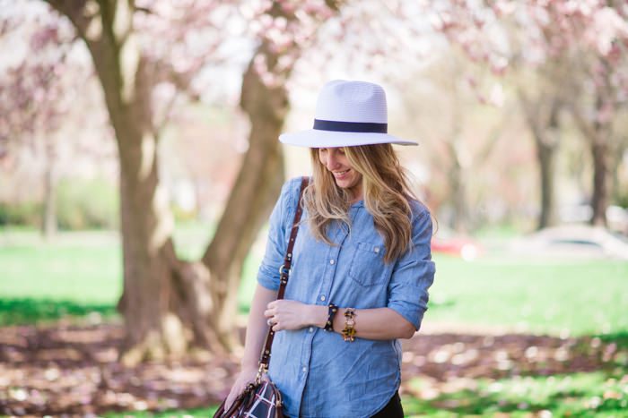 chambray shirt and ripped black denim 3