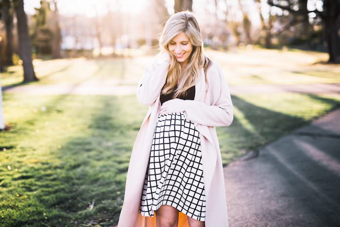 This motherhood blogger is styling a NOM maternity dress at 23 weeks with baby #3!