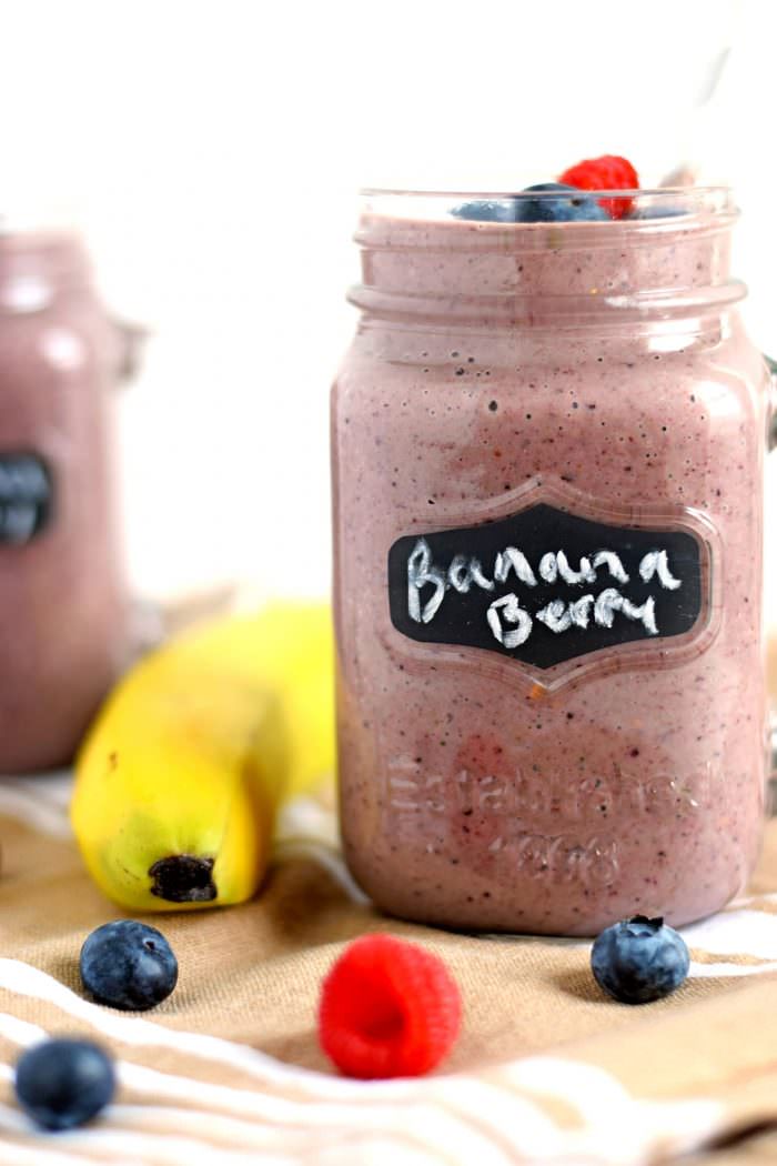 Banana Berry Breakfast Smoothie, the perfect way to wake up for busy moms!
