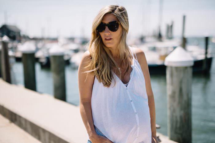 35 weeks maternity style in non maternity clothing // pregnany style by Lynzy of Lynzy & Co.