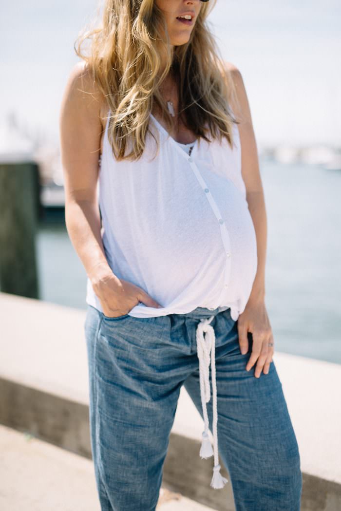 35 weeks maternity style in non maternity clothing // pregnany style by Lynzy of Lynzy & Co.