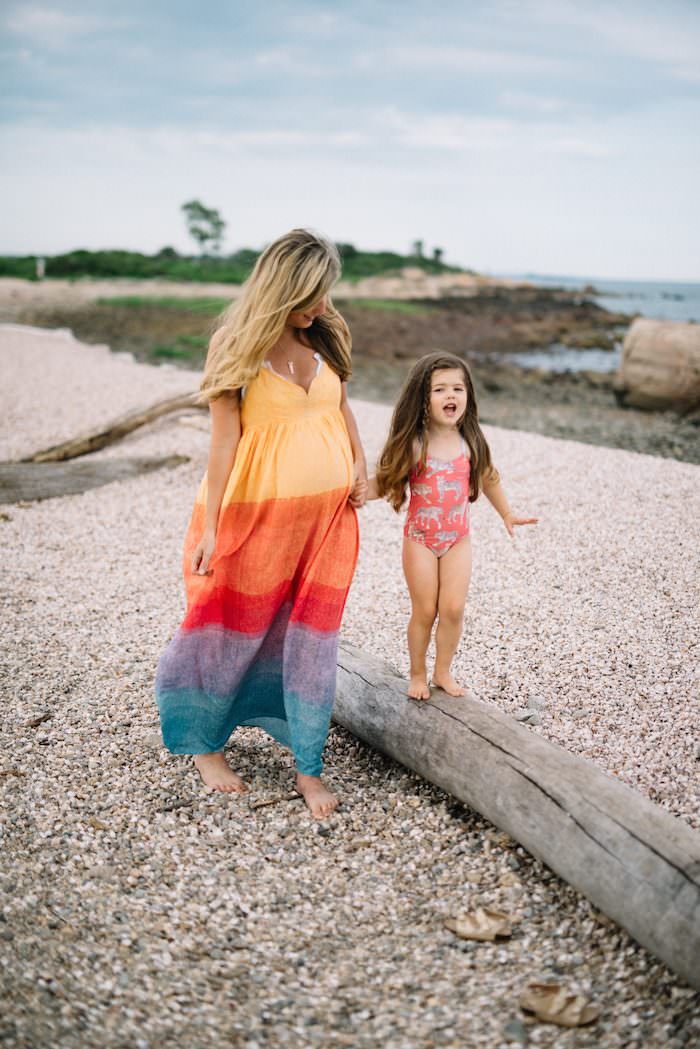 35 weeks in a non maternity dress from Anthropologie! 35 week baby bump update