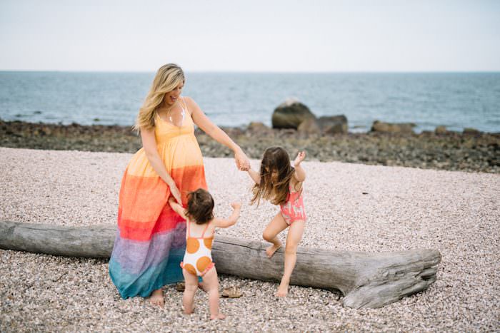 35 weeks in a non maternity dress from Anthropologie! 35 week baby bump update