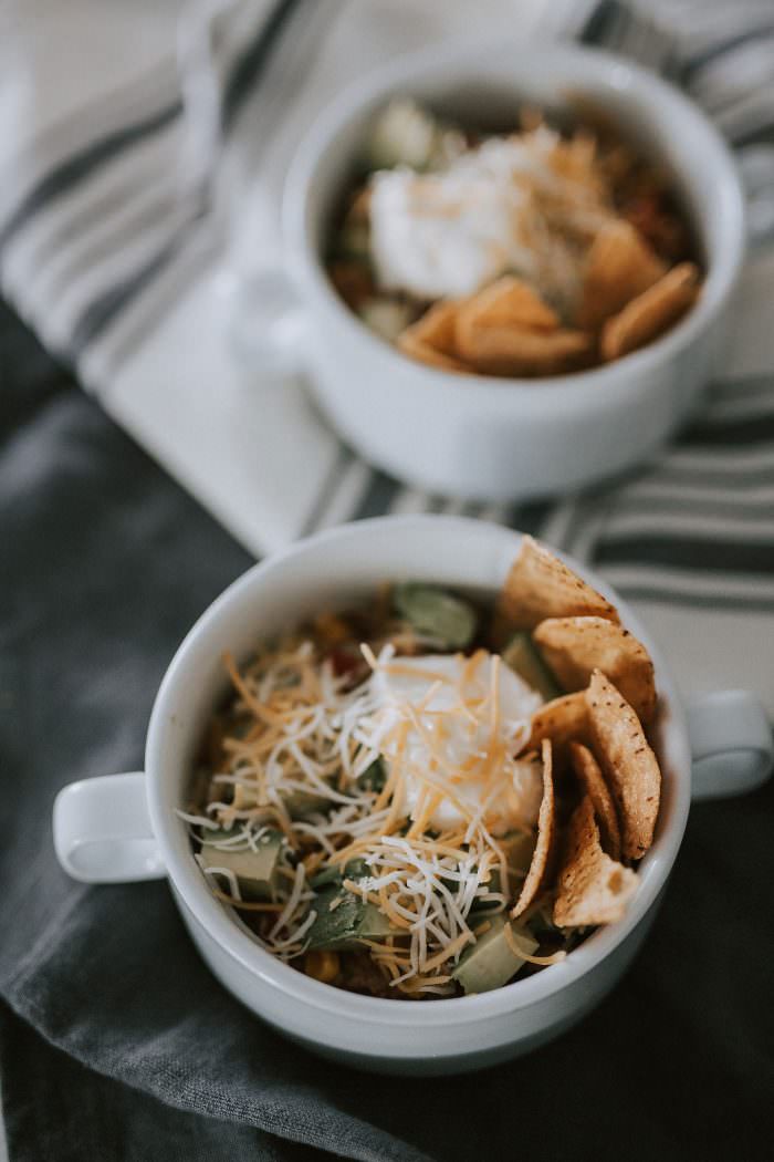 This kid friendly turkey chili is sure to be a hit with the whole family and has limited prep with the use of a crockpot!